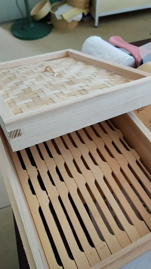 10' whole sale factory wood square shape Steamer Steaming Basket for Vegetable Seafood Dim Sum Dumpling Bun Egg , 10-inch