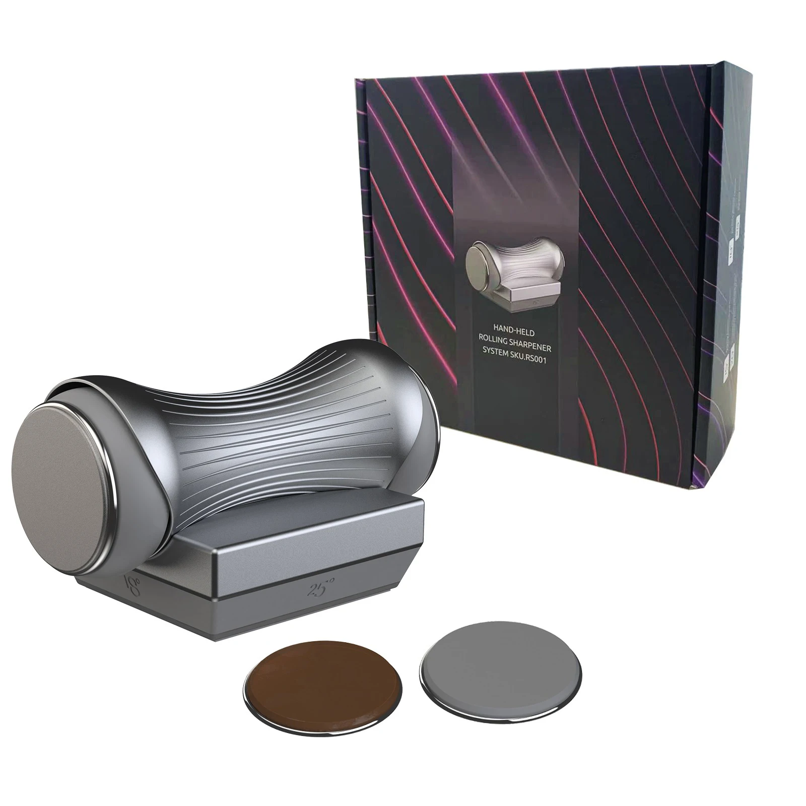 Tumbler New Magnetic 4 sharpening angles base aluminium alloy replaceable diamond rolling  knife sharpener