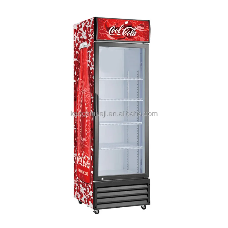 Commercial With Glass Door Upright Freezer Display Case Coca Fridge Cola Chiller Cooler