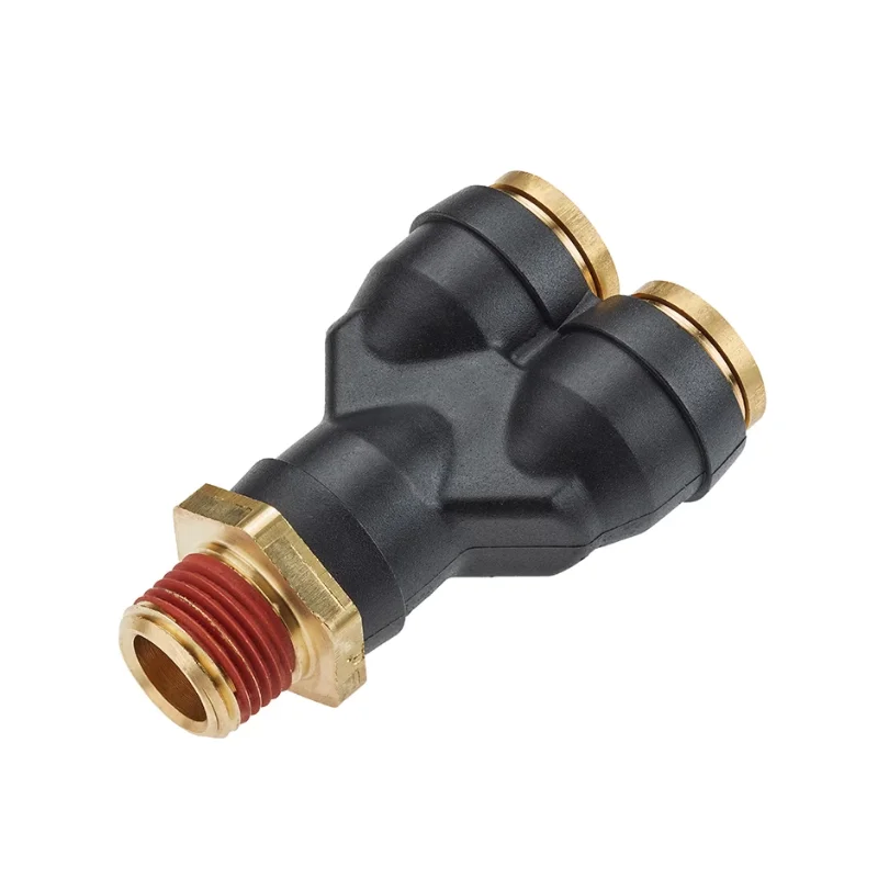 Thread union elbow L type 90 degree brass pipe thread push-in plastic joint 365PTC-4