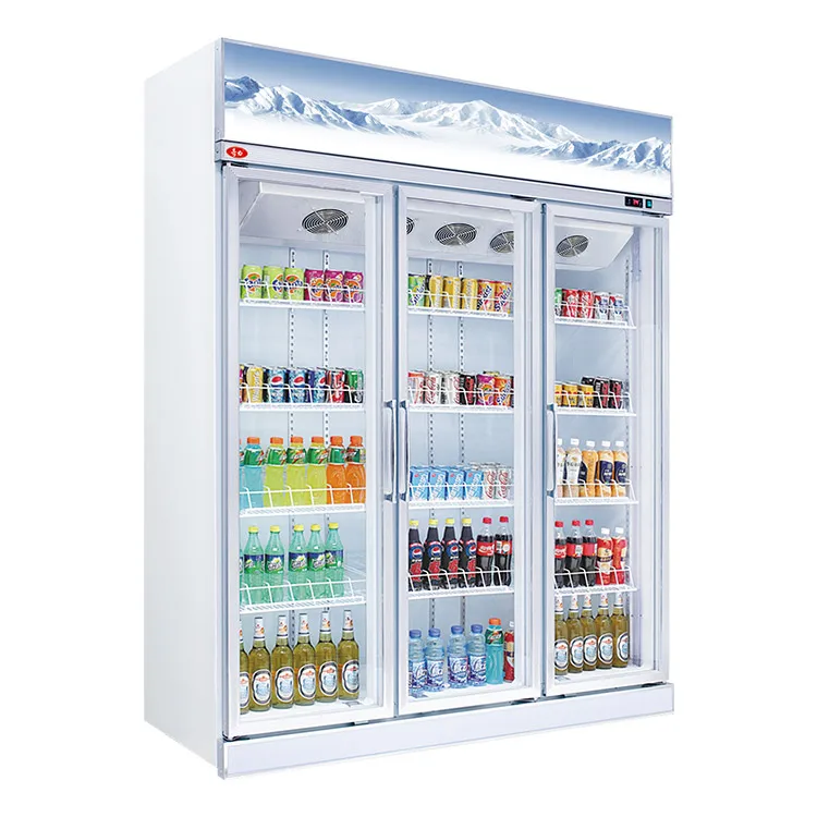 
 3 двериью прилавок-витрина охладитель Холодильник стеклянная чашка с двойными холодильник охладитель напитков  