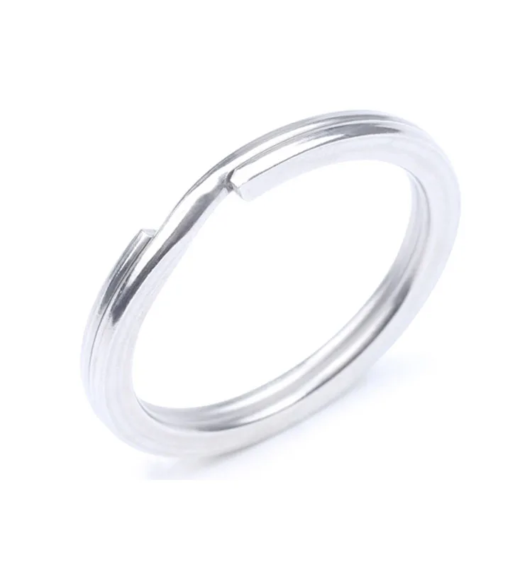 304 Stainless Steel 15mm 20mm 25mm 28mm 30mm 32mm 35mm 38mm Round Split Key Ring Split Flat Key Ring For Keychains