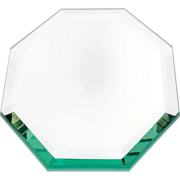 beveled oval clear glass