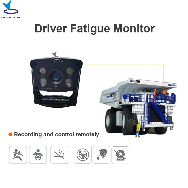Driver fatigue monitor AHD 1080P recording and 4G control remotely for mining fleet tracking WIFI DMS camera