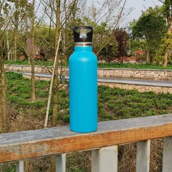 Powder Coated Vacuum Insulated Stainless Steel Wide Mouth Sports Water Bottle