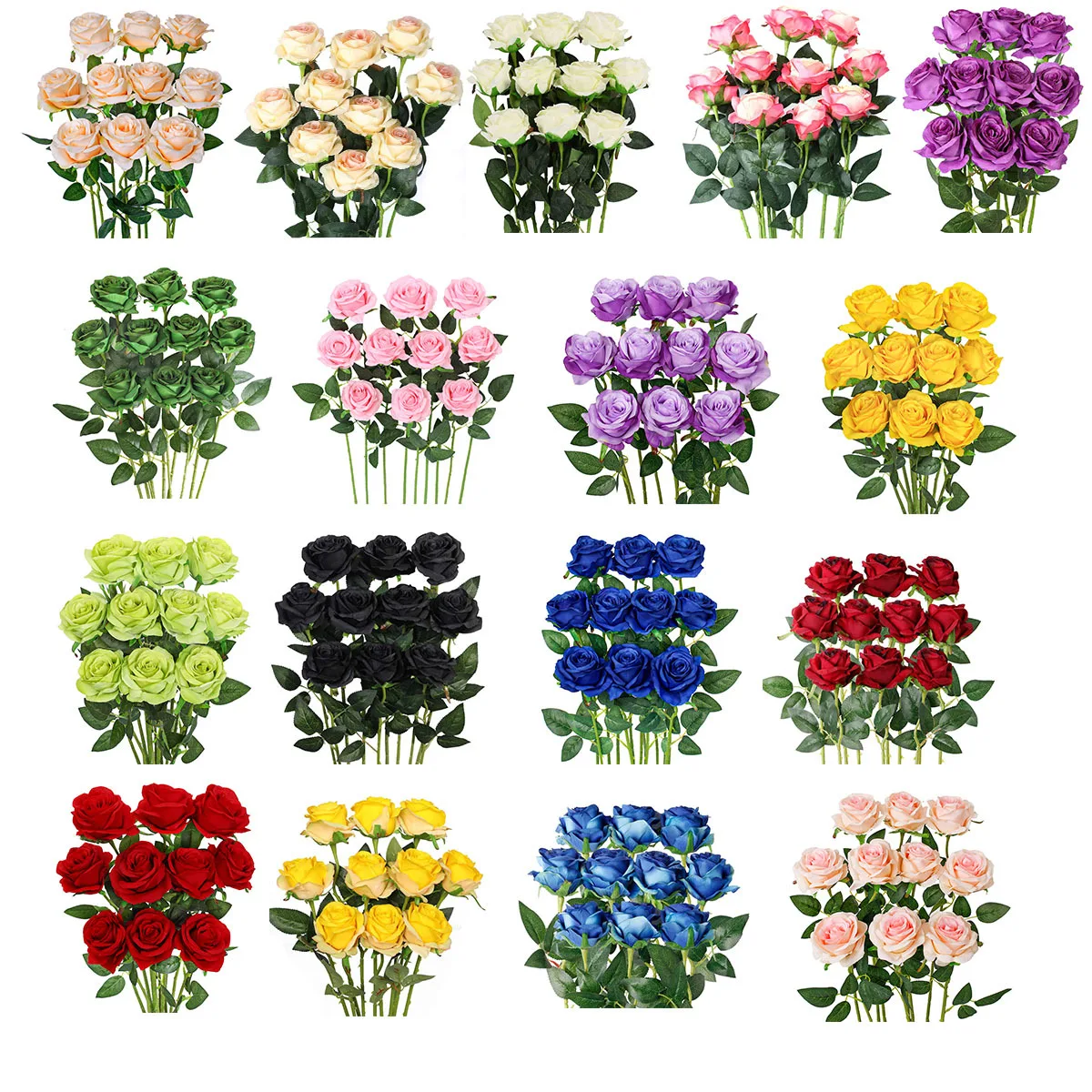 Cross border wholesale bestseller colored artificial petals of  roses  for Indoor scene arrangement decorative flowers