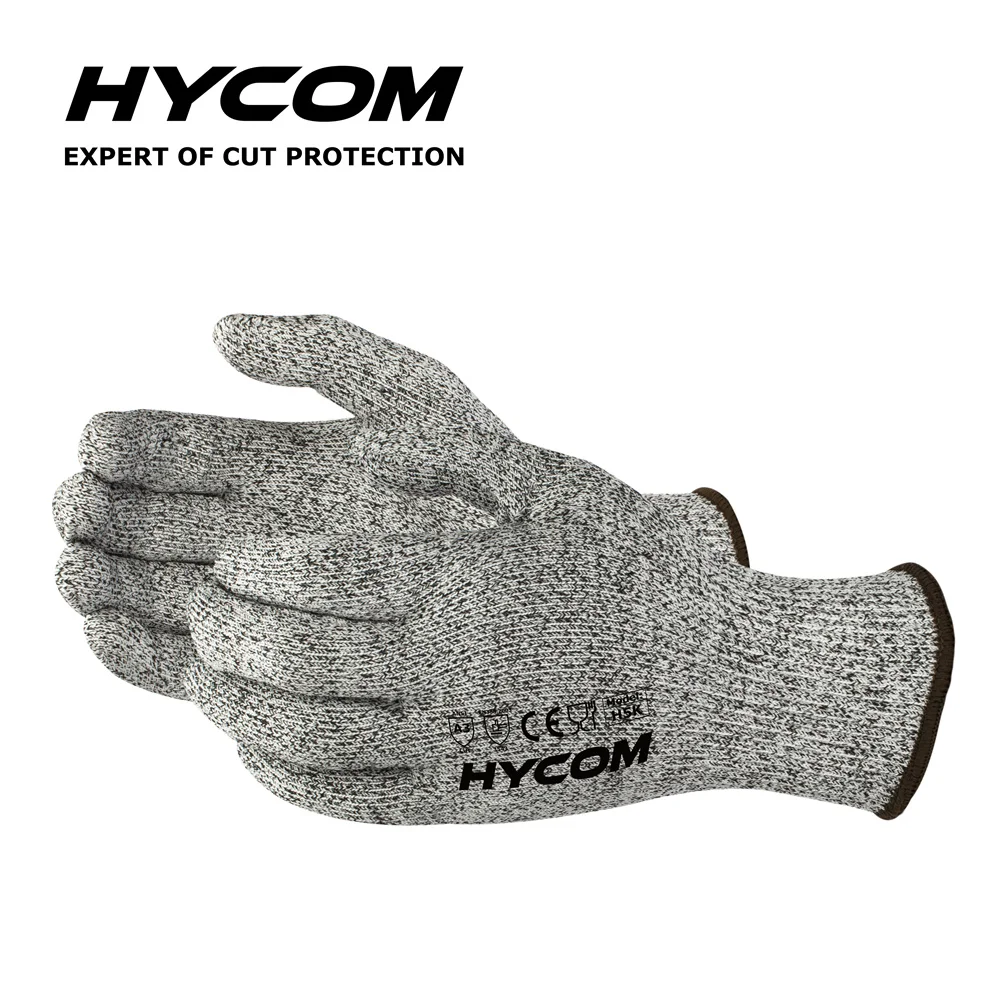 HYCOM H5K Safety Kitchen Gloves Cut Level 5 HPPE Cut Resistant Kitchen Gloves Anti Cut Level 5 EN388 Working Hand Gloves