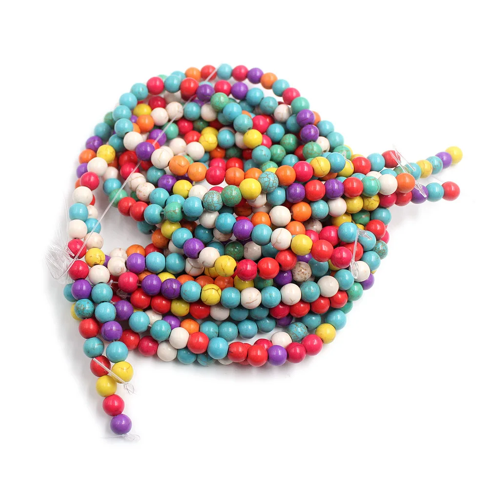 Turquoise Loose Beads Optimized Synthetic Gemstones for DIY Jewelry Semi-Finished Beads Accessory