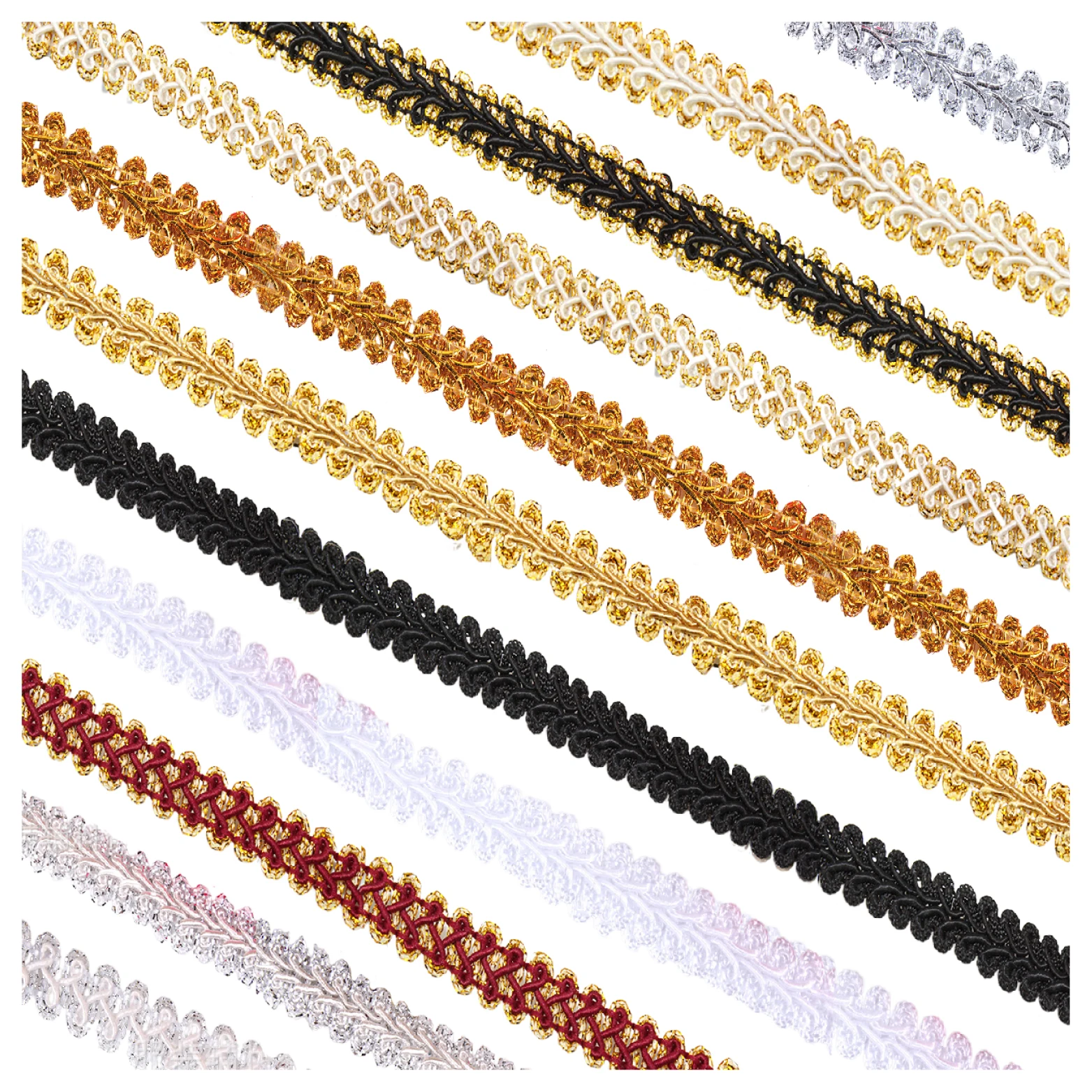 Didamao 8mm 9mm 1.2cm 1.4cm 3.5cm  4cm Crown Silver Sequin Lace Trim Gold And Silver Sequin For Clothing