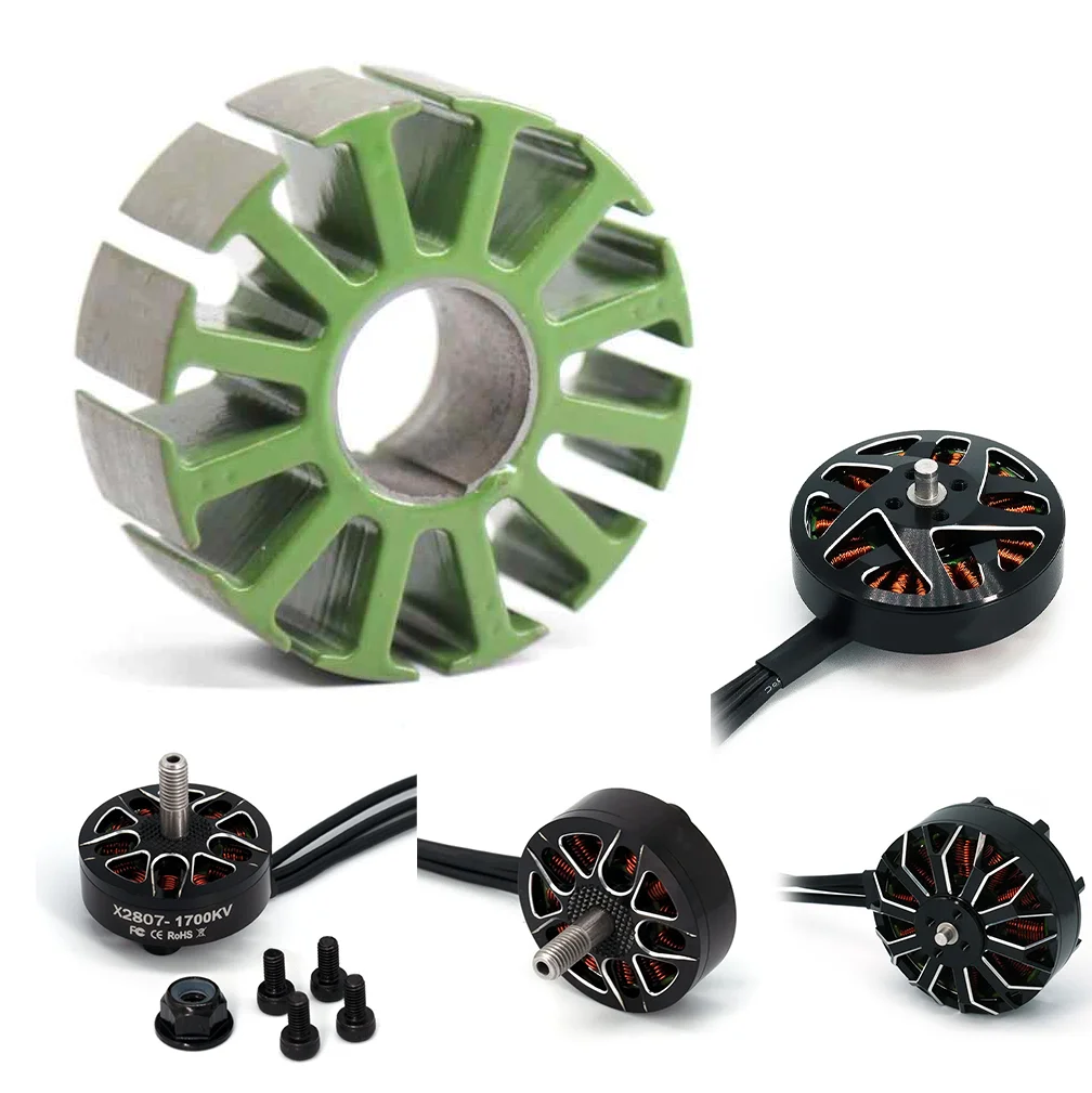Пользовательские 1960KV 2207 2206 5210 3110 U10 + аксессуары для бесщеточного двигателя CNC обрабатывающий корпус и сердечник статора