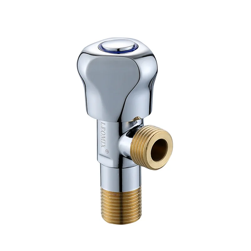 Brass Chrome Plated Silvery Color Gas Ball Valve Safety High Pressure  Toilet Water Control 1/2 Brass Angle Stop Valve