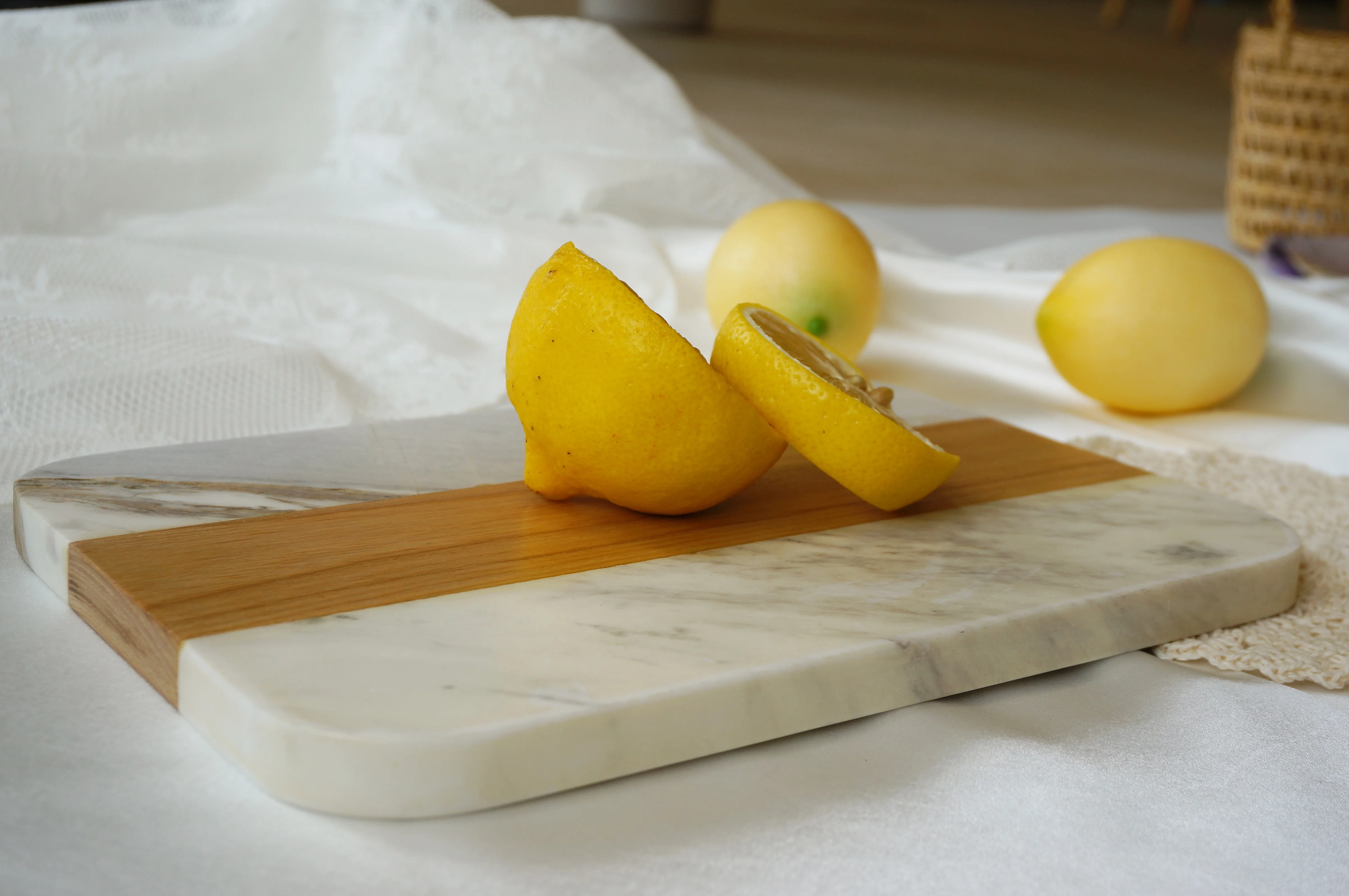 
Factory price cheese cutting boards wholesale marble + wood material chopping board 