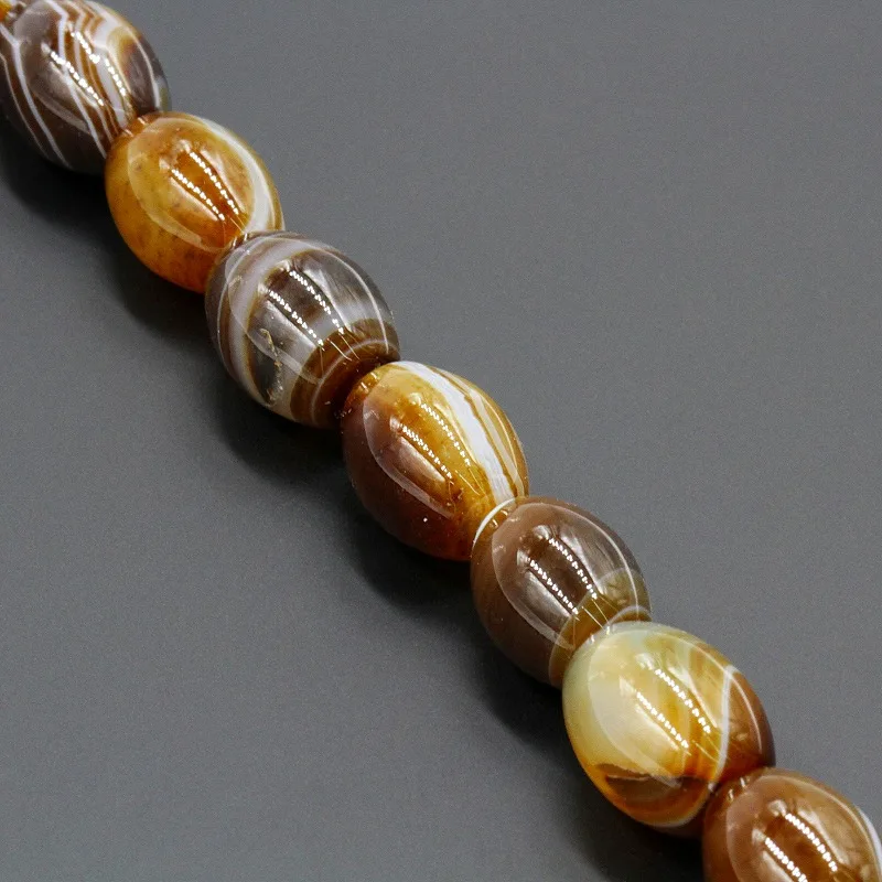 Wholesale Loose stone Beads White Black Agate Drum Shape beads For DIY Jewelry Making MS128