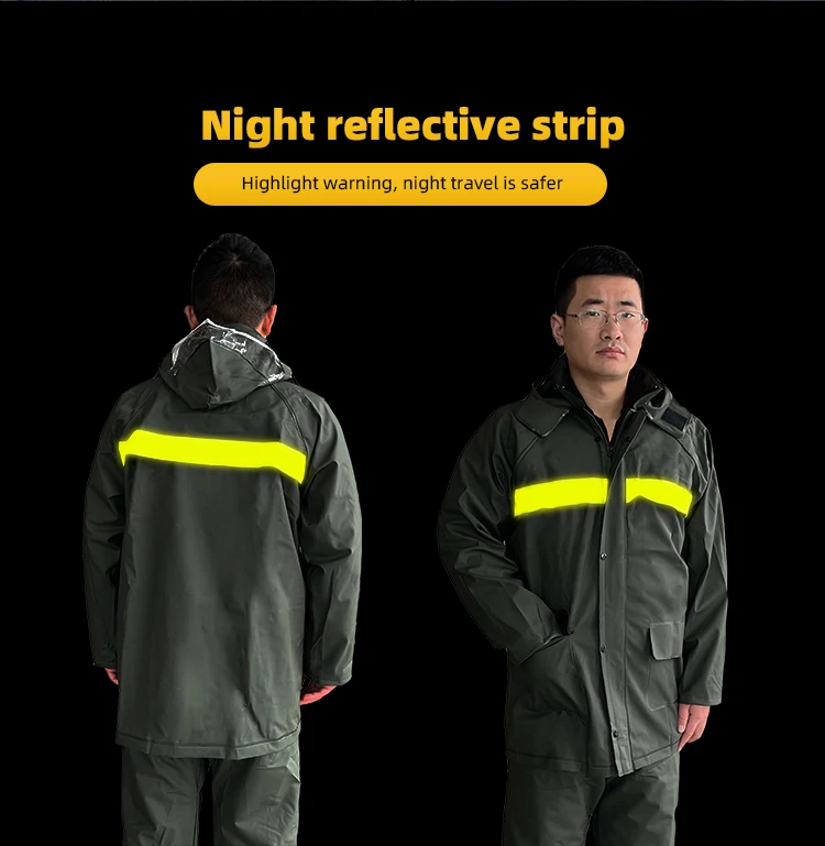 Оптовая продажа армейский зеленый светоотражающий водонепроницаемый плащ унисекс пончо для взрослых дизайн дождевик свободный рабочий дождь настраиваемый