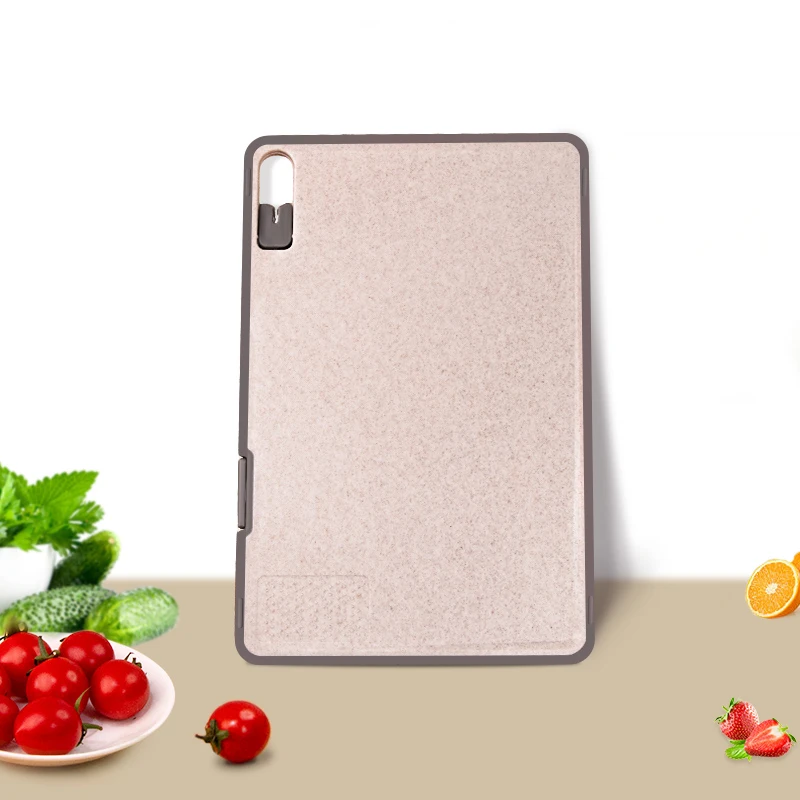 Double sided straw cutting board with knife sharpener garlic puree crushing plastic cutting board anti slip and anti overflow