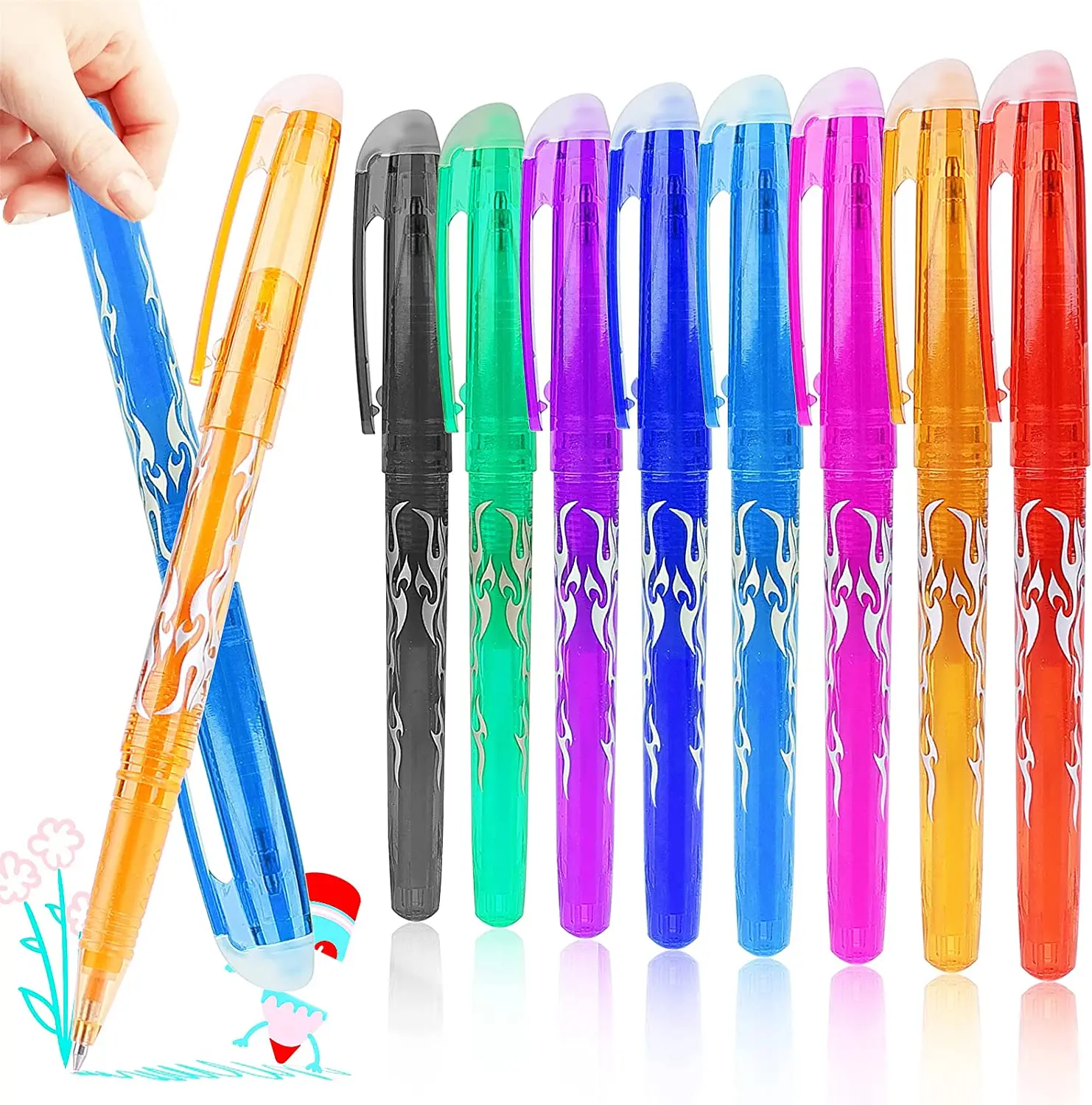 High Quality Creative Eraser Pen Refill Students Heat Sensitive Magic Disappearing Ink 8 Color Erasable Gel Pen