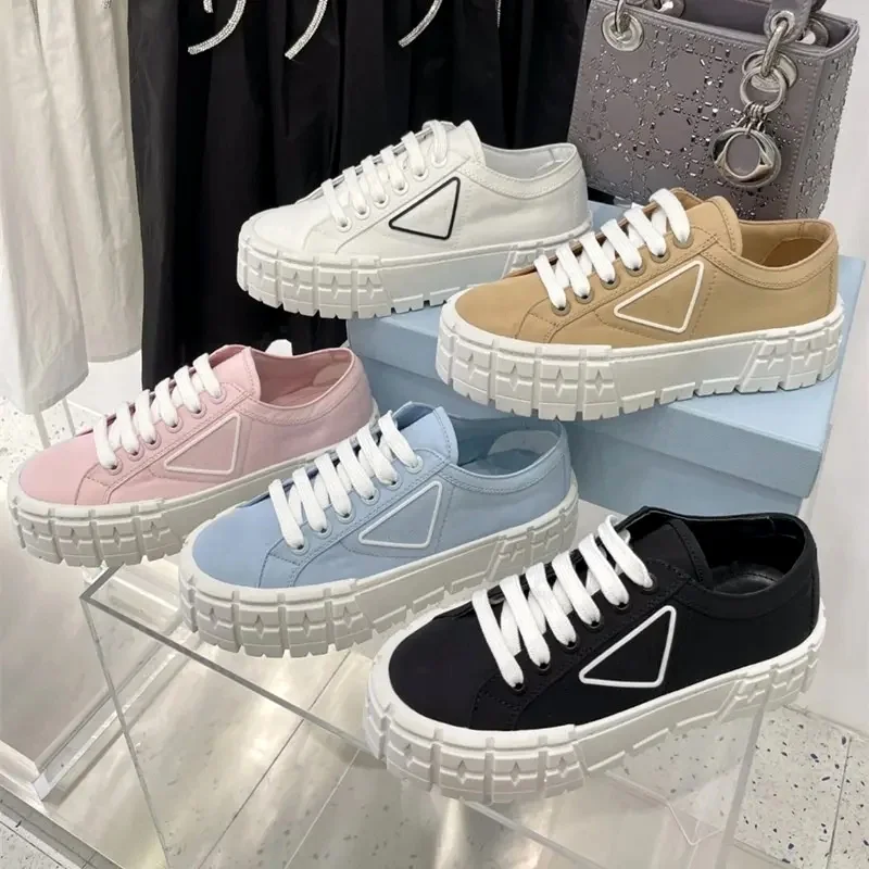 Canvas Leather Platforms Shoes Women Chunky Sneakers Fashion Shoes Women Designer Shoes Women Luxury