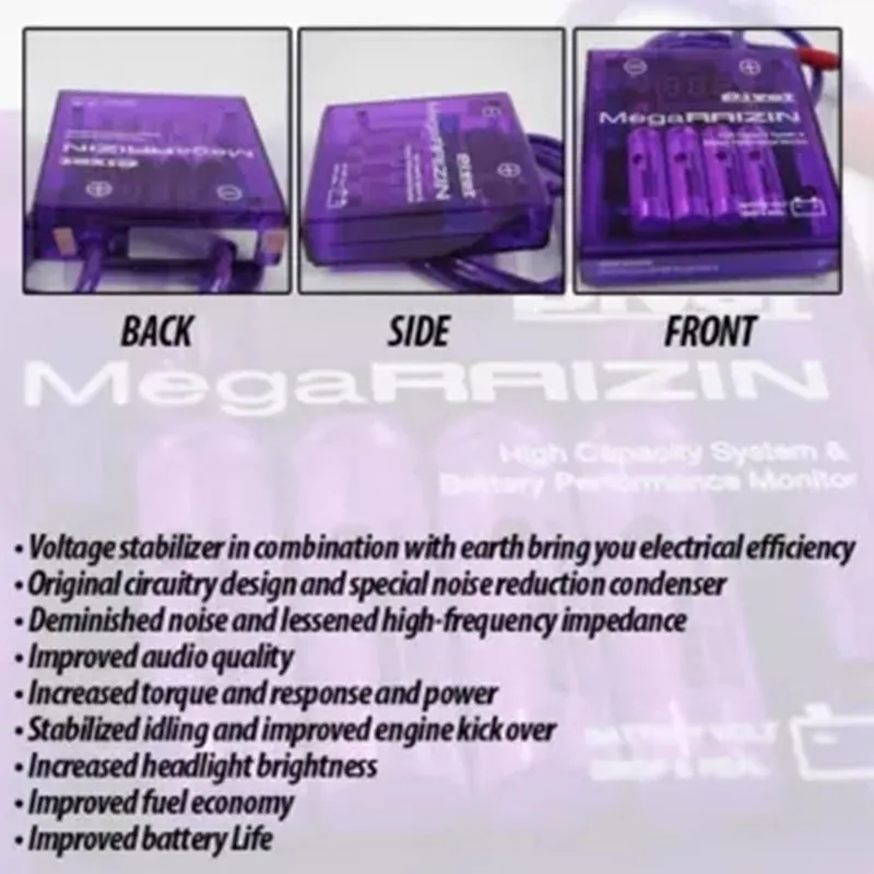 Для 12 В автомобильный стабилизатор фиолетового напряжения Mega-RAIZIN модифицированный стабилизатор напряжения для укрепления заземления