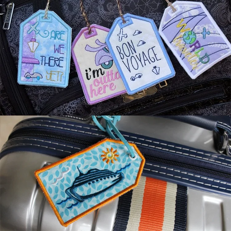 Sew On No-woven Back Custom Private Bottle Letters Logo Cloth Fully Embroidery Woven Patch for Clothing