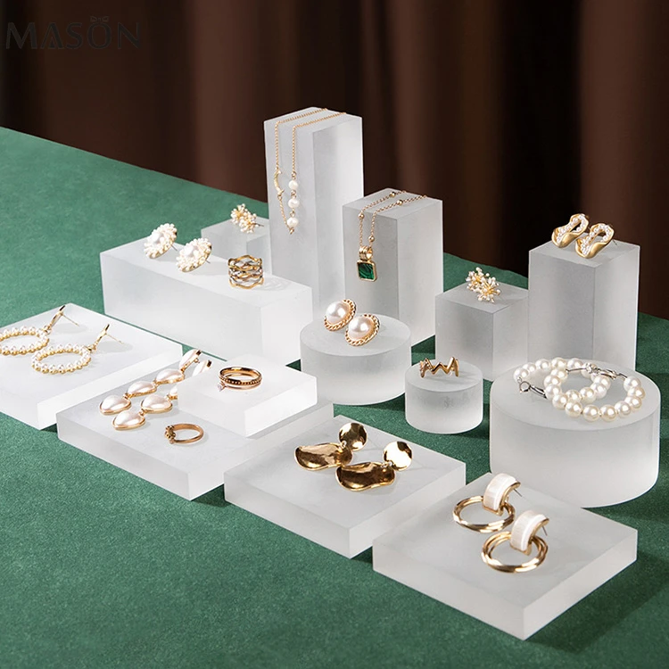 Creative acrylic jewelry stand display set for jewelry shop earring ring bracelet necklace acrylic jewelry display set holder