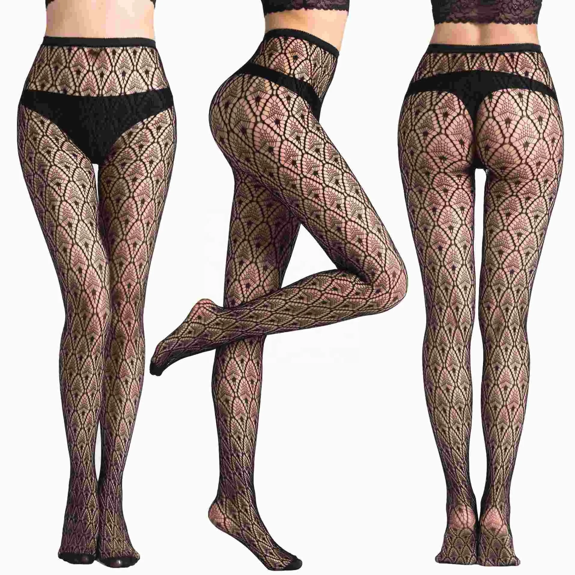 Pantyhose Womens Sexy Suspender Garter Stockings Patterned Thigh High Tights Black Fishnet Pantyhose Sexy Lingerie