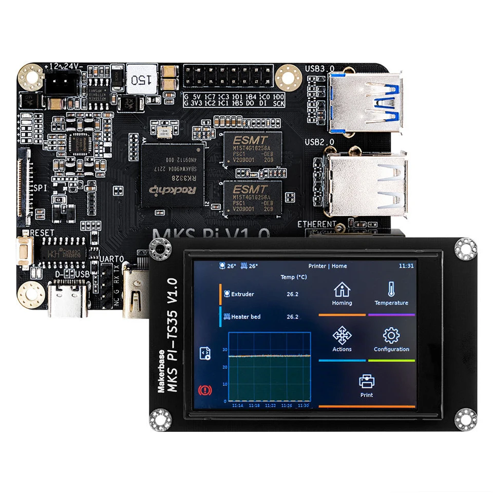 TWOTREES MKS PI Quad-Core 64bits SOC Onboard Runs KlipperScre Laser Engraver Screen Motherboard For CNC Printing Parts