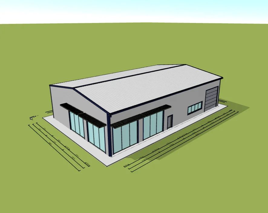 Modern Industrial Design Style Multi-Storey Prefabricated Steel Structure Light Type Workshop Warehouse Exhibition Hall Showroom