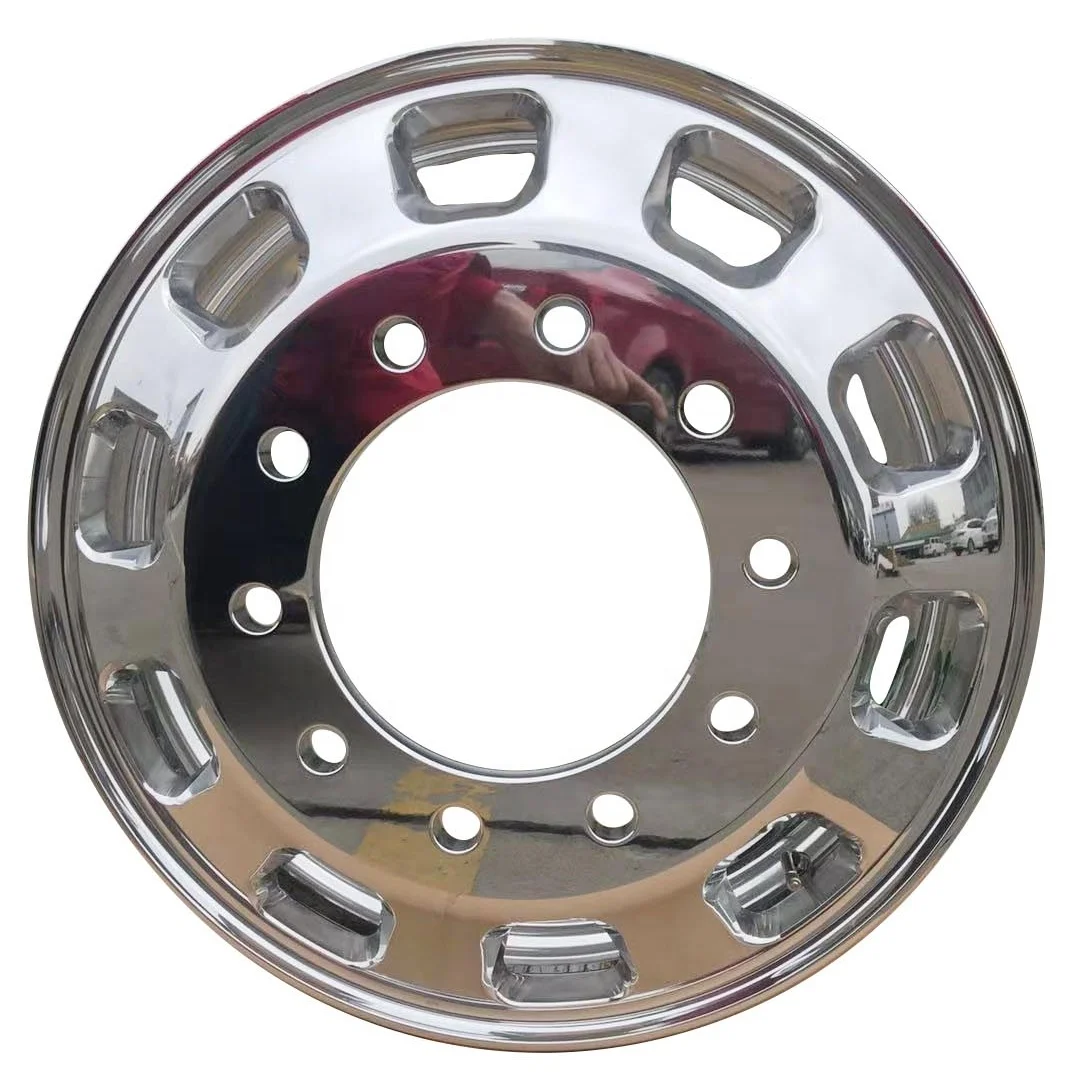 22.5x8.25 commercial truck wheel,Custom trapezoidal vents.Double sided polishing customization.