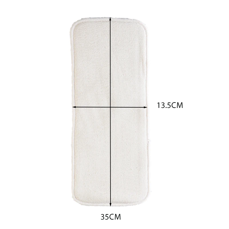 Babyshow RTS 13.5*35CM Organic Bamboo Hemp Inserts 4 Layers Natural Eco-friendly Cloth Diaper Inserts Washable Nappy Booster