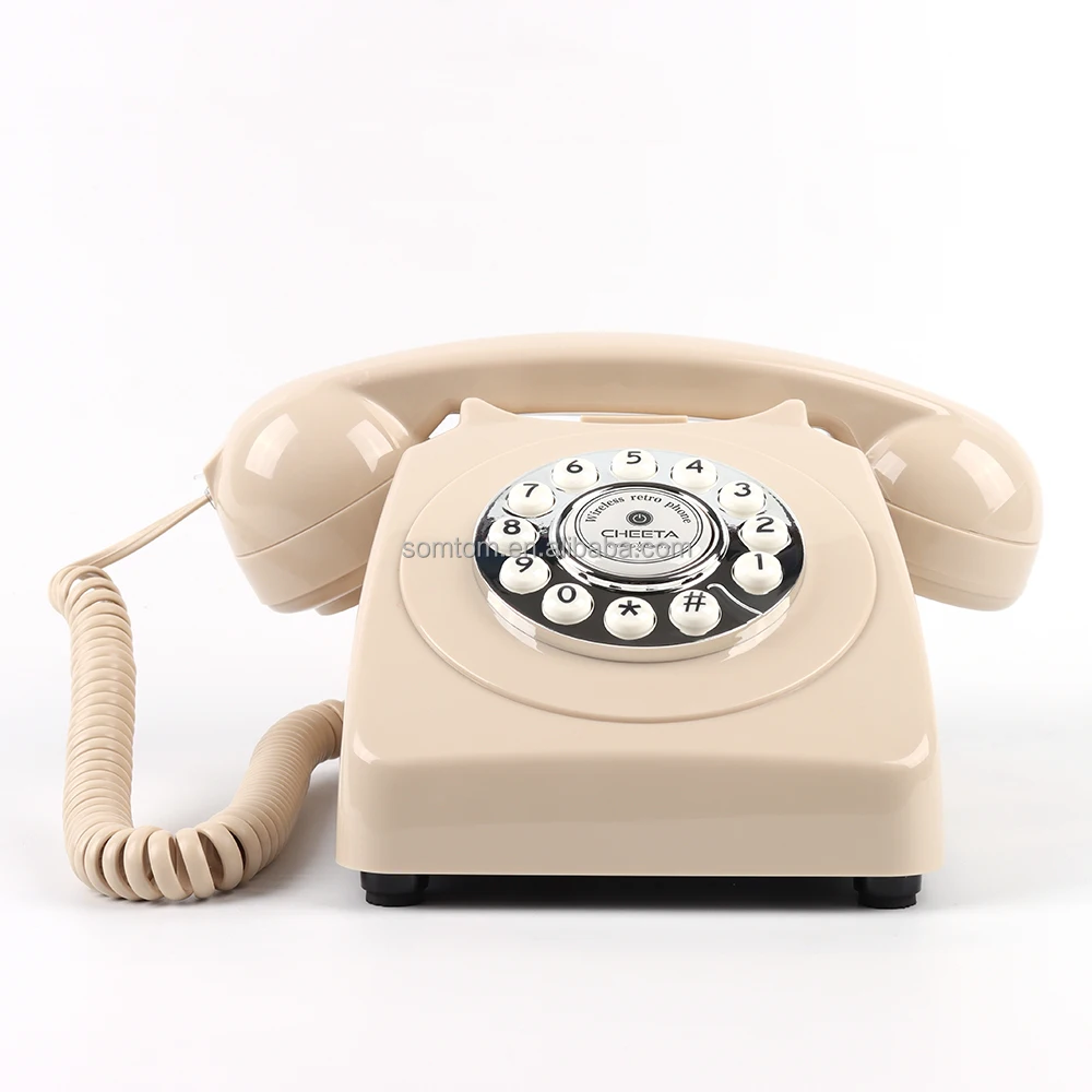 Best Quality Sim Card Slot Retro Beige Wireless Phone Cordless Telephone with 4g Lte Wireless Routers Fixed