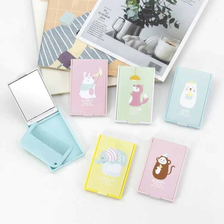 Wholesale Travel Product 2020 Plastic Cute Square Folding Makeup Table Hand Mirrors