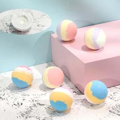 
Wholesale Colorful Bubble Bath Gift Set Custom SPA Fizzy Vegan Kids Cute Bath Bombs 