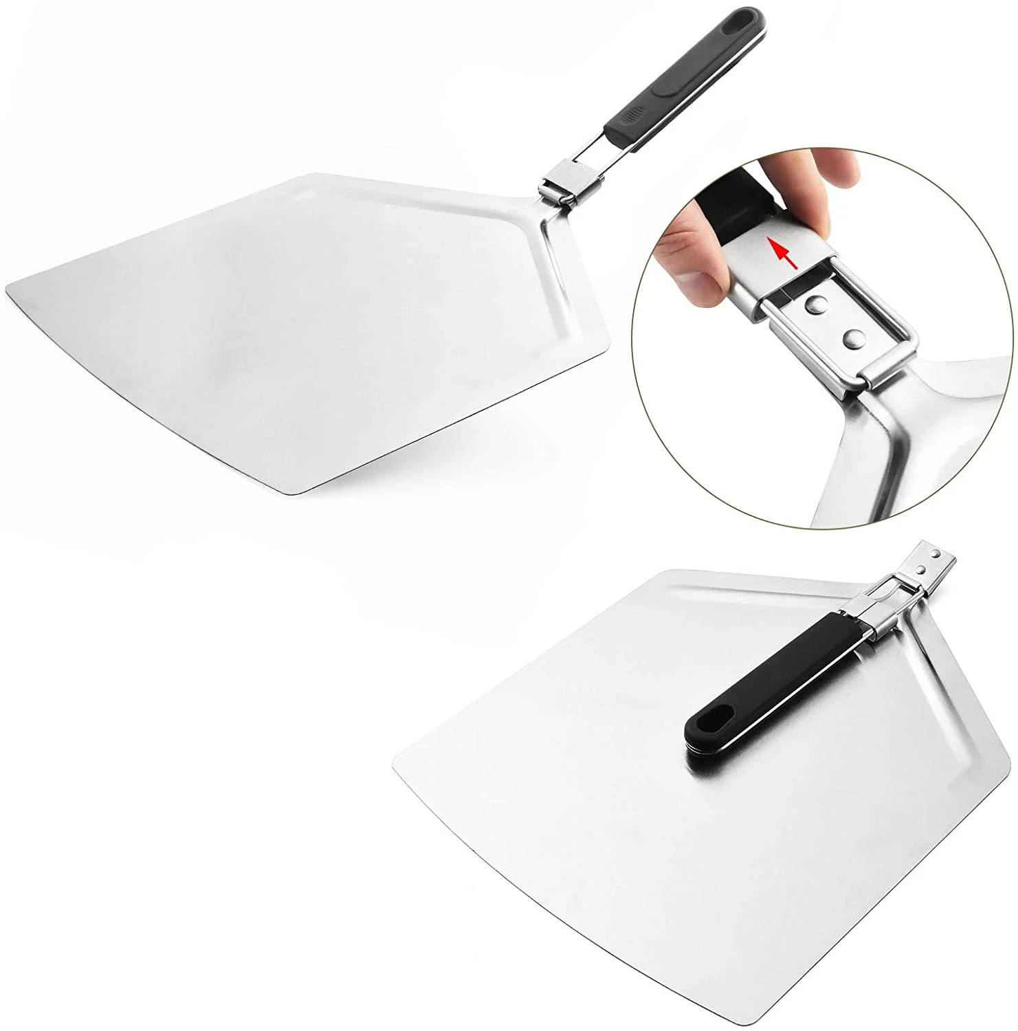 Hot Sell Pizza Tools Folding Handle Pizza Spatula Plate Premium Aluminum Pizza Peel