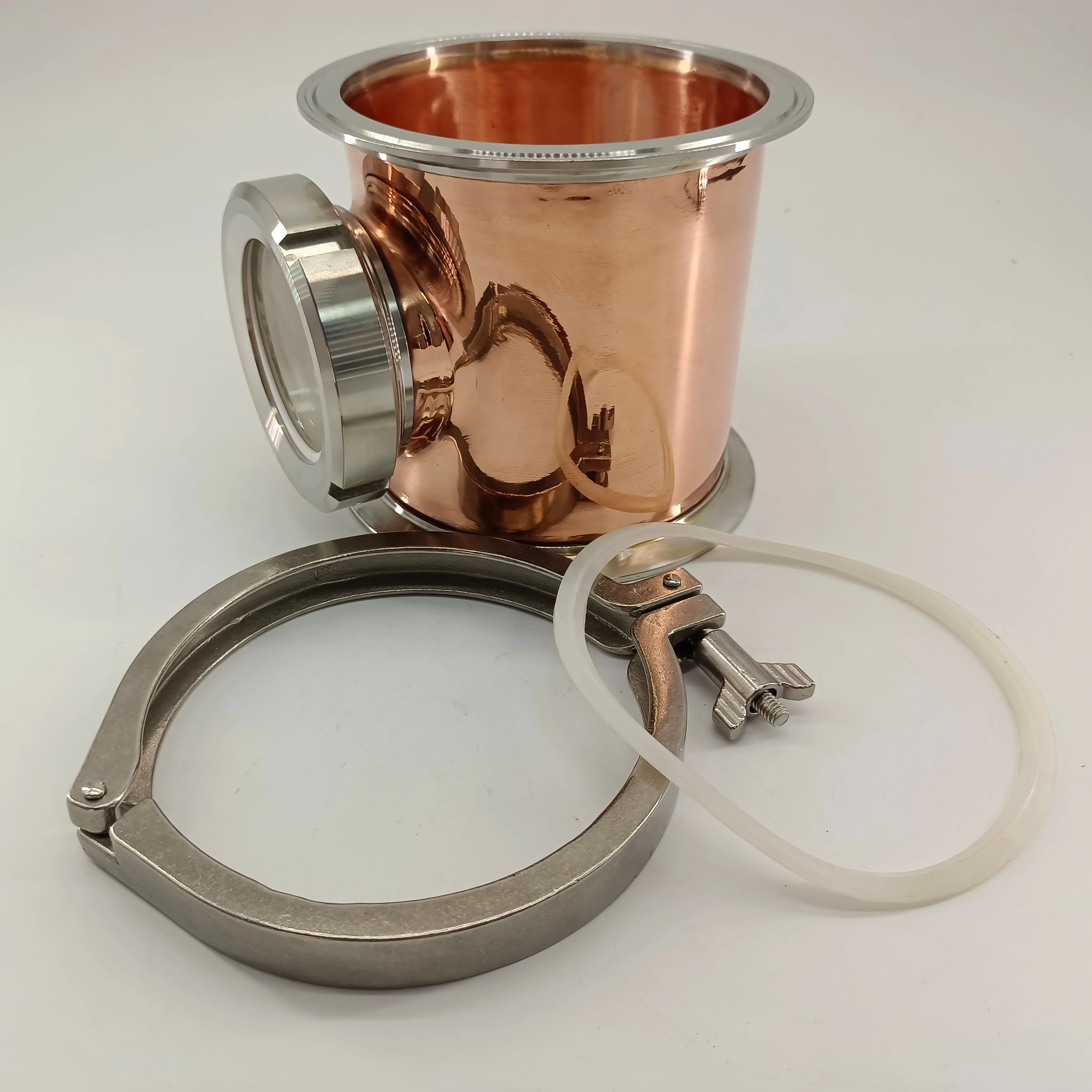 6.5 inches copper column bubble plate Reflux column,copper tee,red copper alcohol distiller rectifyifying column