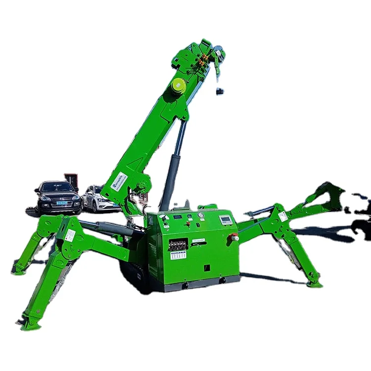 Spider Crawler Crane 3 Tons Cantilever Electric Articulated Arm Spider Crane With Human Basket