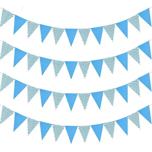Gold Paper Pennant Banner Bunting Triangle Flags for Birthday Party Wedding Decorations