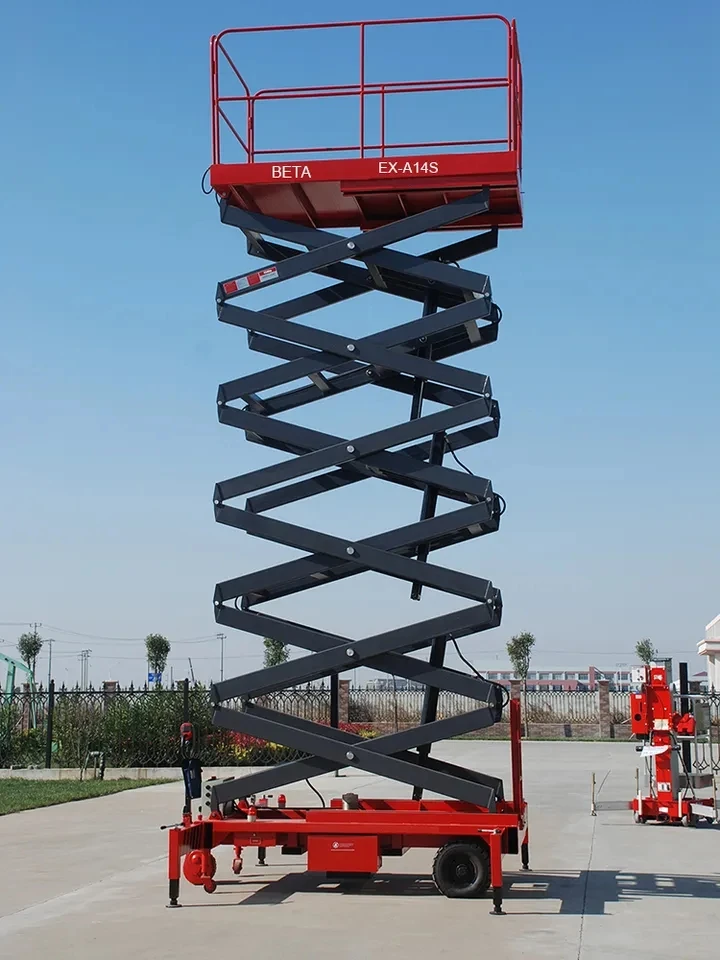 EX-A14S Auxiliary Drive 24V 14m 450kg Electric Work Platform Scissor Wheelchair Lift