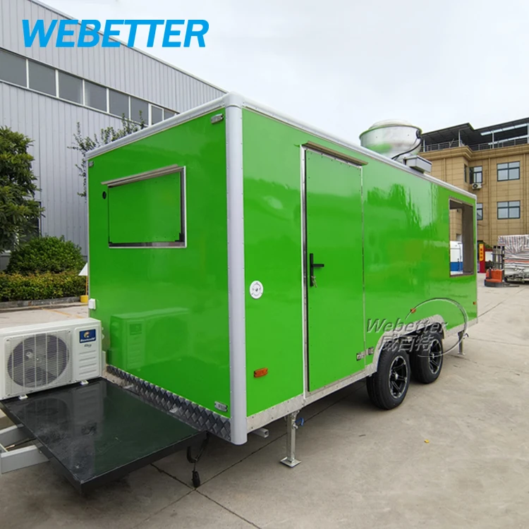 WEBETTER Square Deep Fryer BBQ Fast Food Trailer Fully Equipped Mobile Kitchen Remolque Concession Food Truck For Sale In USA