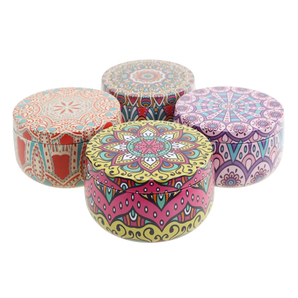 Hot sale Luxury sliver 4oz gift Metal Box  Candle Tin Containers With lids