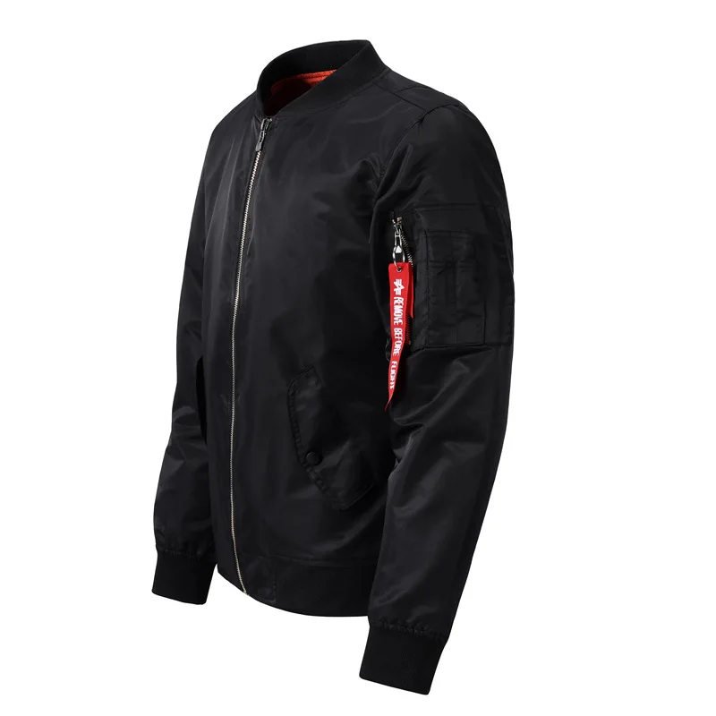 Custom Design Puffer Coat Polyester Fabric Black Puffer Jacket For Bomber Jacket Men