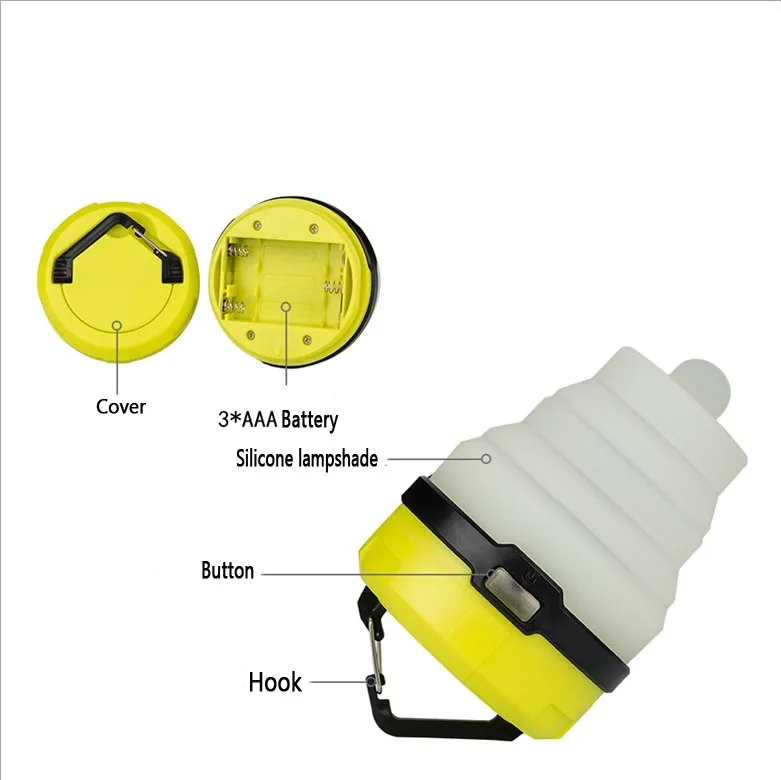 ABS Environmental friendly Foldable Indoor Sensor Light LED Rechargeable Tent Lamp for Camping