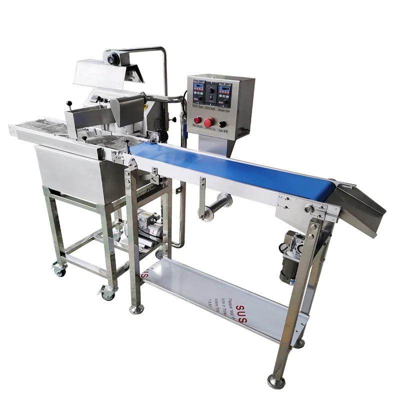 Automatic continuous small 15L chocolate enrobing tempering machine triple making line