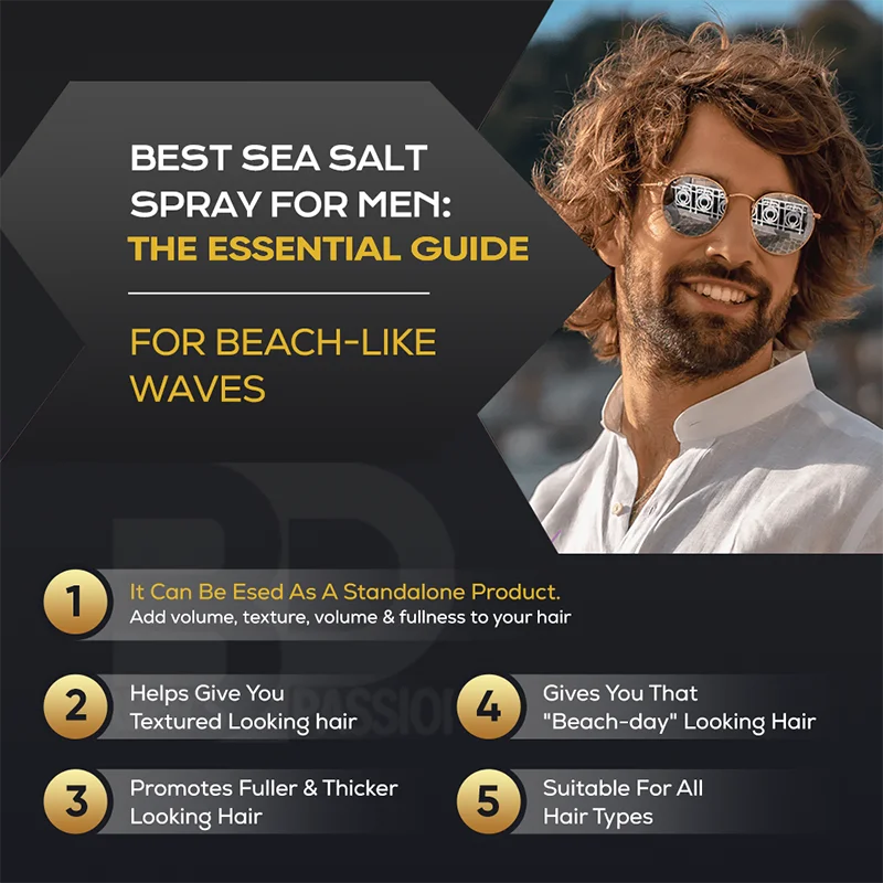 Barberpassion vegan texturizing beach wave hair volumizng holding sea salt matte spray for Men