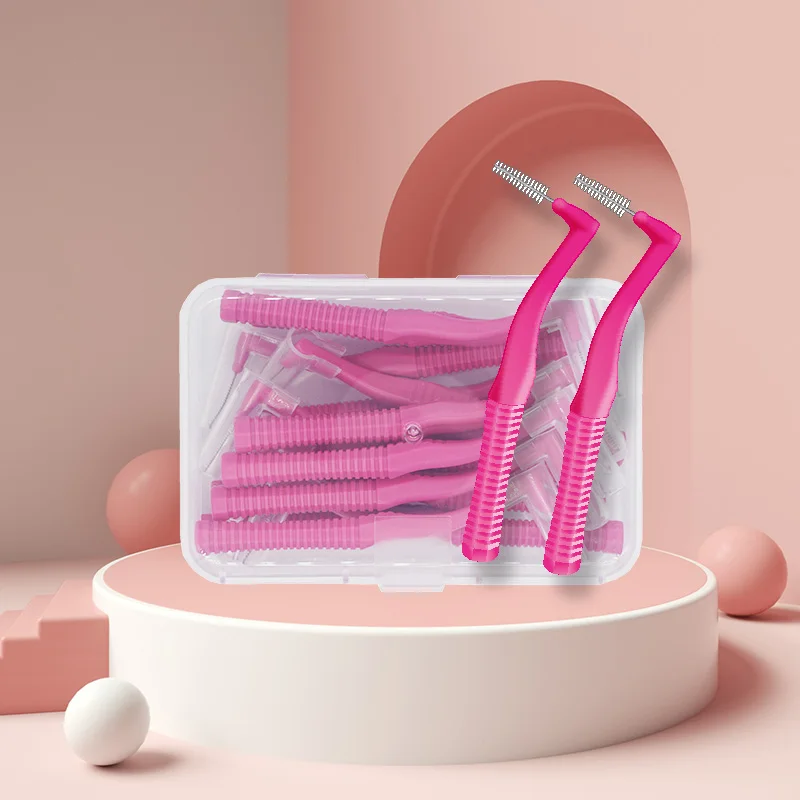 Oem interdental brush 20pcs 0.6mm Gum Care Soft bristle Orthodontic Angle Cleaners Interdental Brush braces cleaner