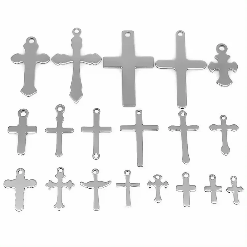 Diy jewelry accessories stainless steel pendant titanium necklace religious Christ Jesus cross small pendant charm