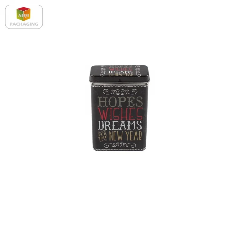 Small Rectangular Metal Cigarettes Tin Box with Hinged