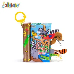 Jollybaby Touch And Feel Animal Tails English Learning Children Musical Sound Cloth Book Baby Educational Toys