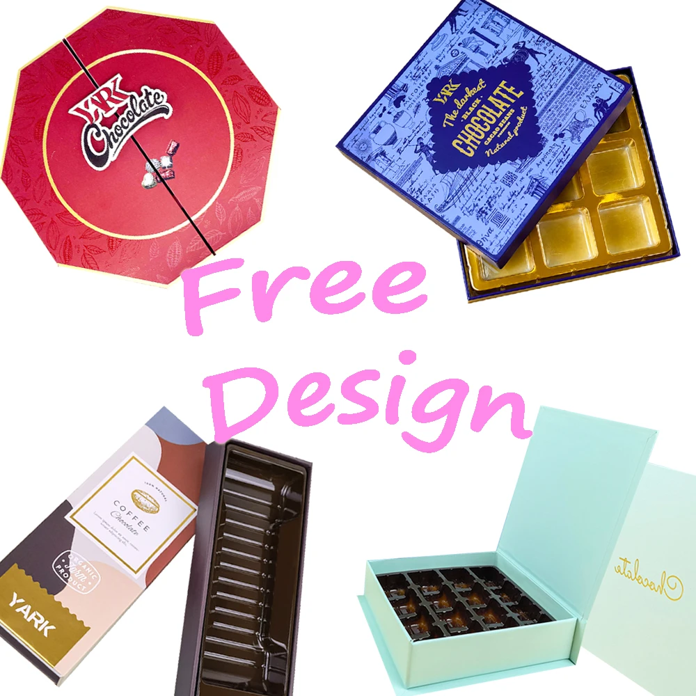 Factory Gold foil paper eco friendly small mushroom custom box chocolate bar packaging