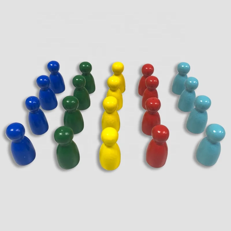 custom colored  Environmental friendly wooden Humanoid chess flight pawns dice board games for children