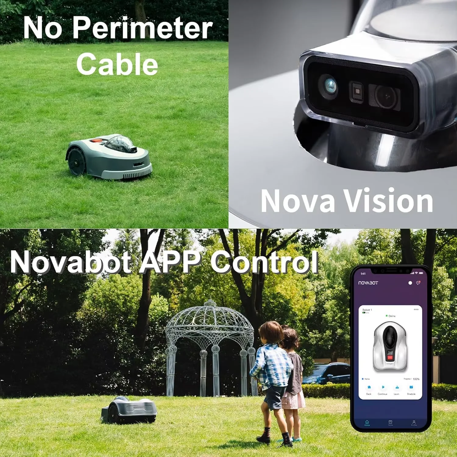 No borderline No enclosure AKX electric Wifi remote control robot lawn mower Automatic lawn mower Robot lawn mower